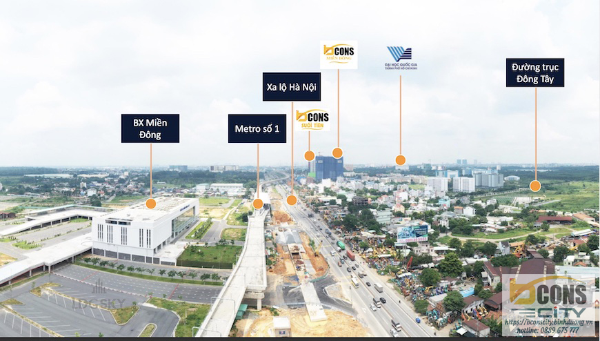 Kết nối từ làng đại học Quốc Gia Thủ Đức về trung tâm thành phố cực kỳ thuận tiện với các cơ sở hạ tầng hoàn thiện