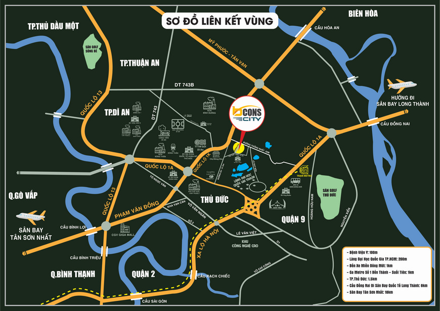 Vị trí dự án căn hộ Bcons City