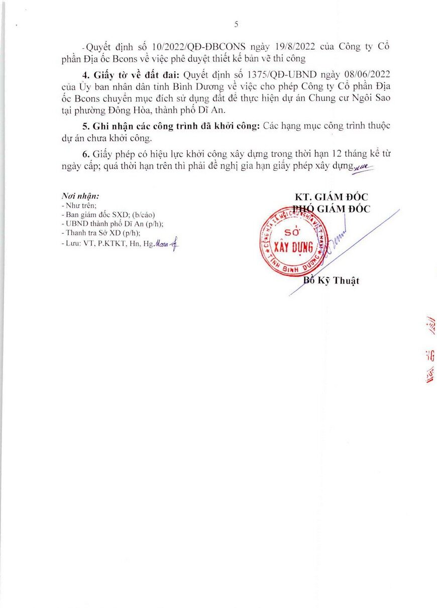 Pháp lý dự án căn hộ Bcons City