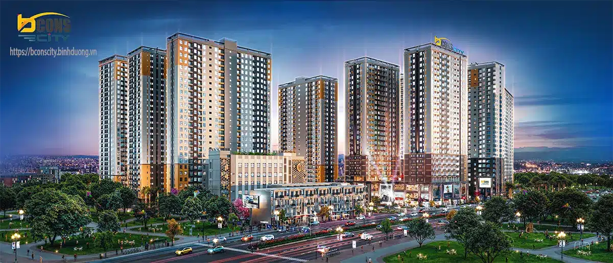 Phối cảnh Bcons City hiện đại