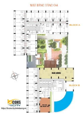 Mặt bằng tầng 4 tháp Bcons City