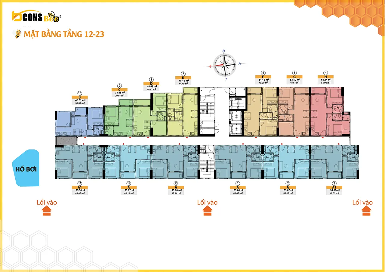 Mặt bằng tầng 12 - 23