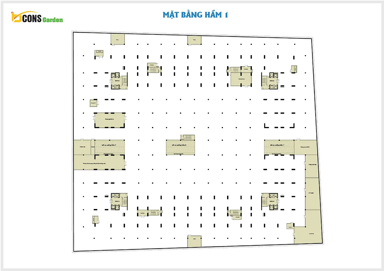 Mặt bằng tầng hầm 1