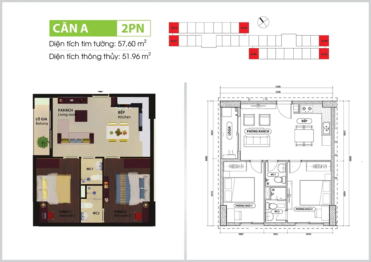 Thiết kế căn hộ loại A