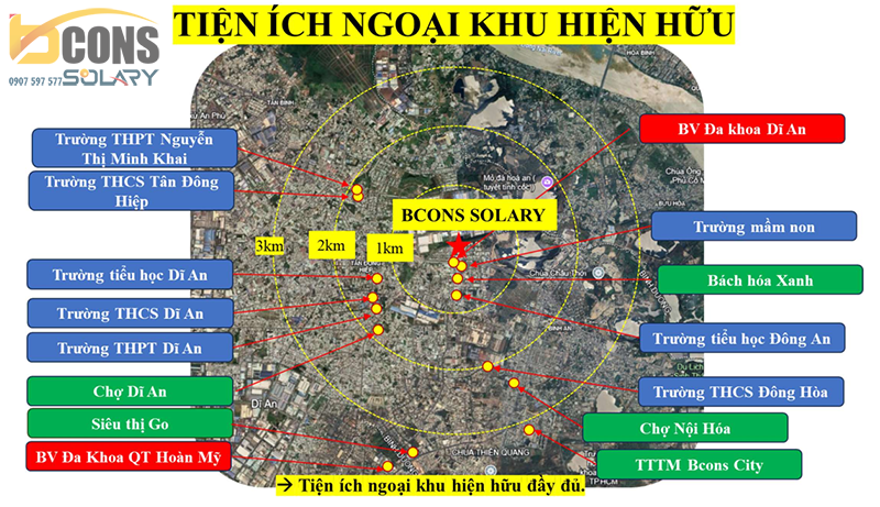 Tiện ích ngoại khu hiện hữu tại Bcons Solary