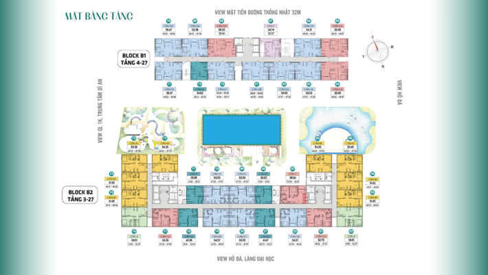 Mặt bằng tầng 4-27 Bcons Green Emerald