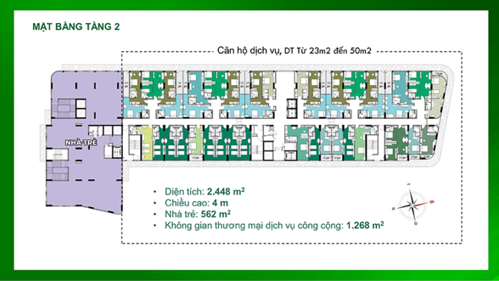 Mặt bằng Tầng 2 - Bcons City - Bcons Green Diamond