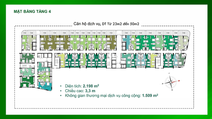 Mặt bằng Tầng 4 - Bcons City - Bcons Green Diamond