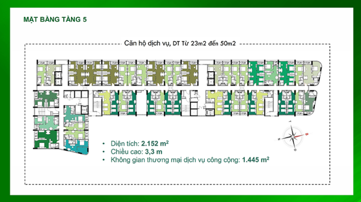 Mặt bằng Tầng 5 - Bcons City - Bcons Green Diamond
