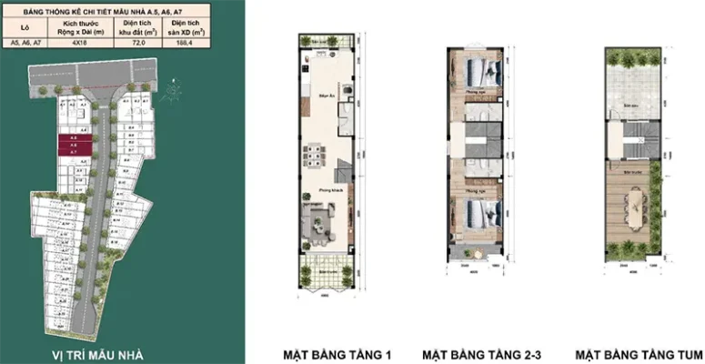 Mẫu nhà A5, A6, A7