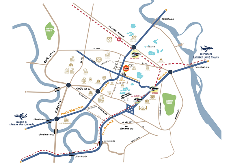 Họa đồ vị trí Bcons Center City