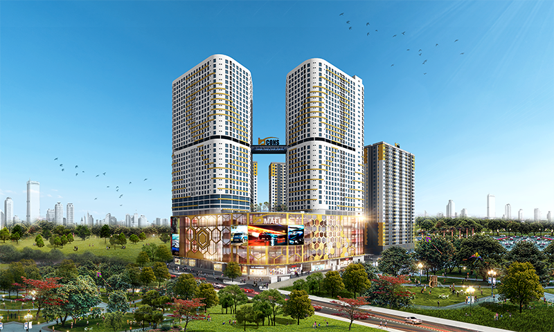 Phối cảnh tổng thể Bcons Center City