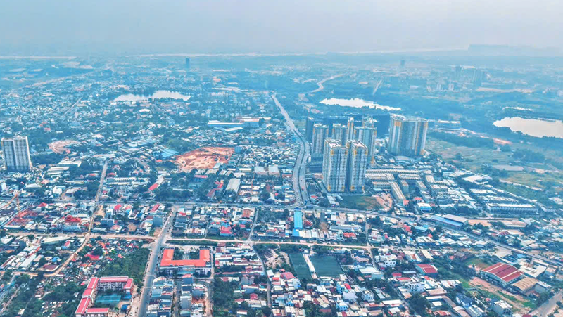 Ảnh chụp xa toàn cảnh tiến độ thi công dự án Bcons Center City