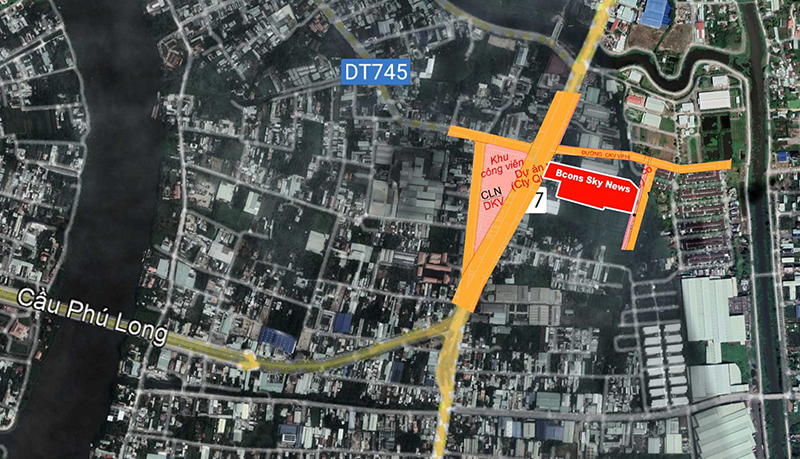 Vị trí chiến lược dự án Bcons NewSky