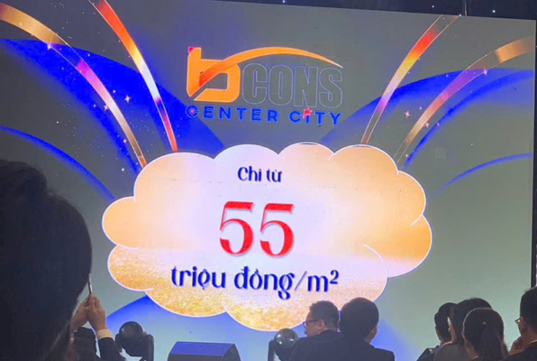 Giá bán Bcons Center City xấp xỉ 55tr/m2