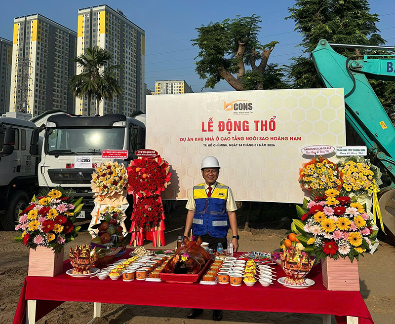 Lễ động thổ dự án khu nhà ở cao tầng Bcons Ngôi Sao Hoàng Nam