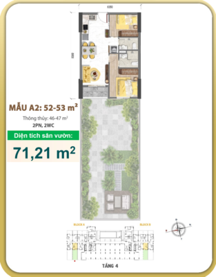 Mẫu căn hộ A2 sân vườn