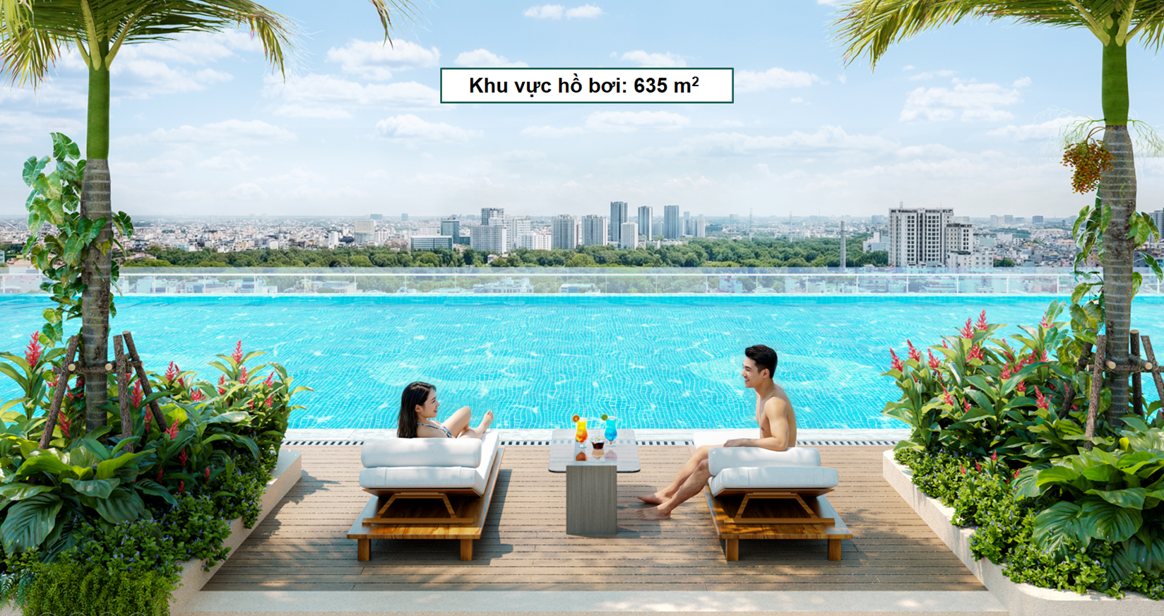 Phối cảnh hồ bơi Bcons Aria